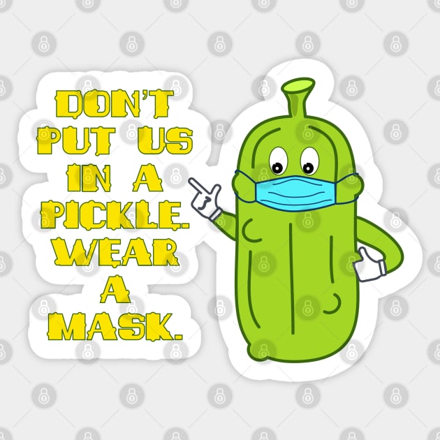 Face Mask Awareness Pickle Sticker by Punderstandable